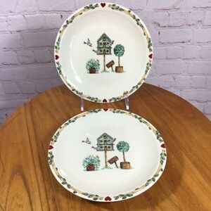 Thompson Pottery Birdhouse Salad Plates - Set of 2